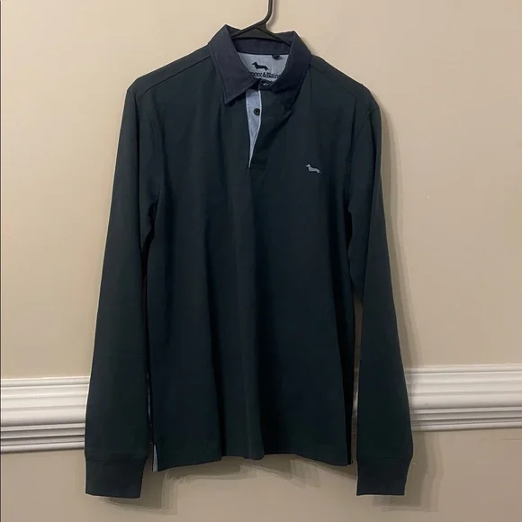 Harmont & Blaine Vietri Long-Sleeved Polo Shirt With Contrasting Collar - Picture 2 of 5